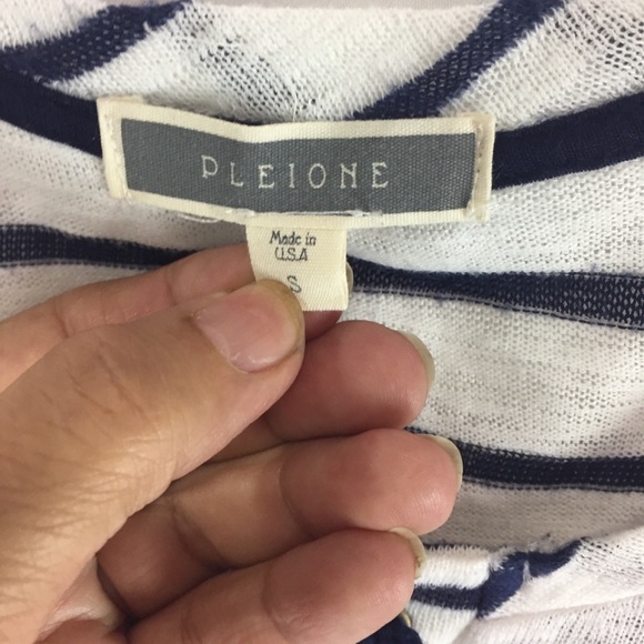 PLEIONE Top long sleeved nautical French Girl Fashion Mariner Size Small - Picture 5 of 6